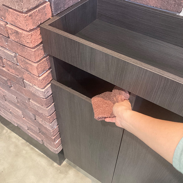 Framu design　フラムデザイン　シャンプーキャビネット　タオルストッカー　チャコールウッド　下棚の画像